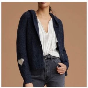 Anthropologie Navy Cardigan